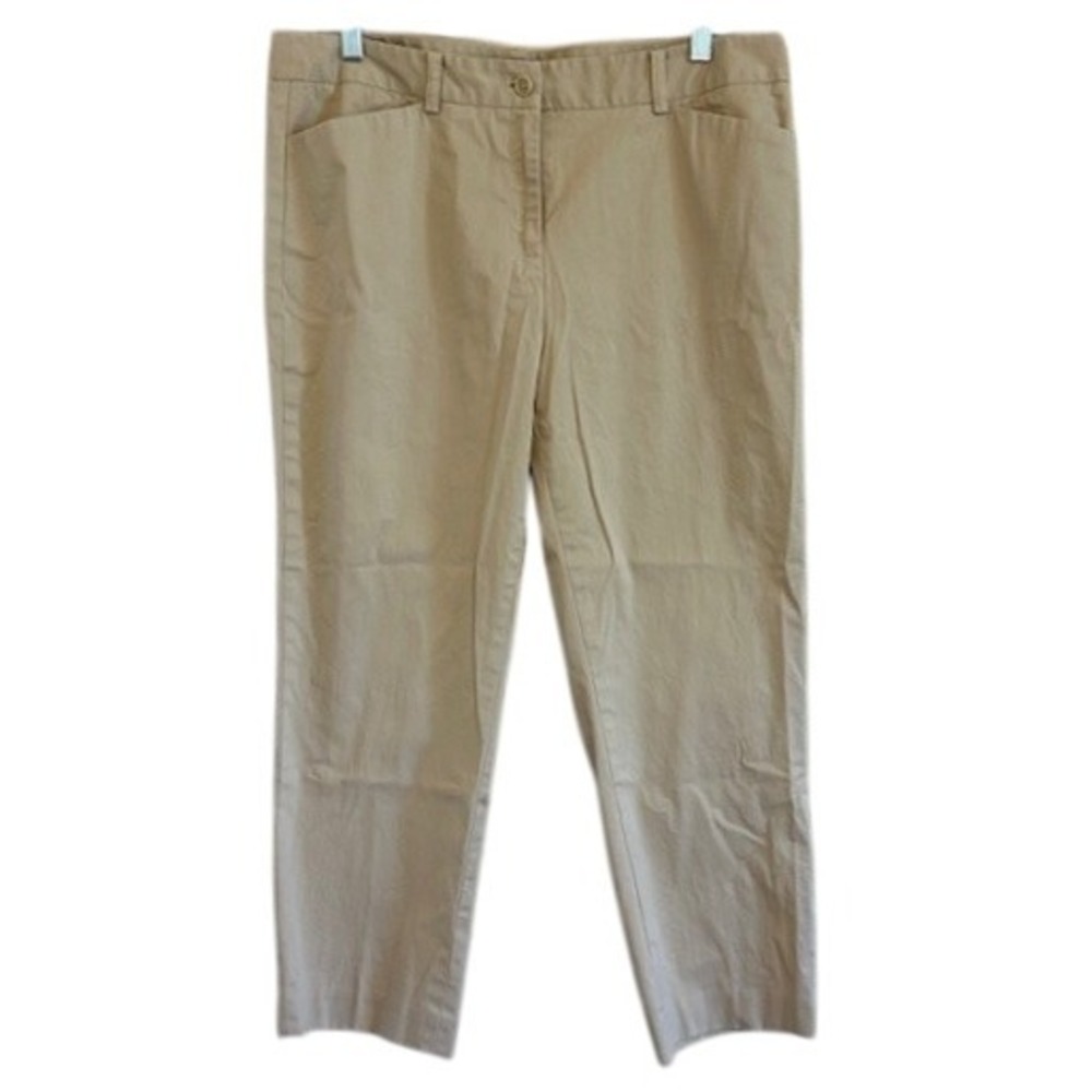 Jones New York Signature Women's Stretch Tan Khaki Capri‎ Cropped Dress Pants 10